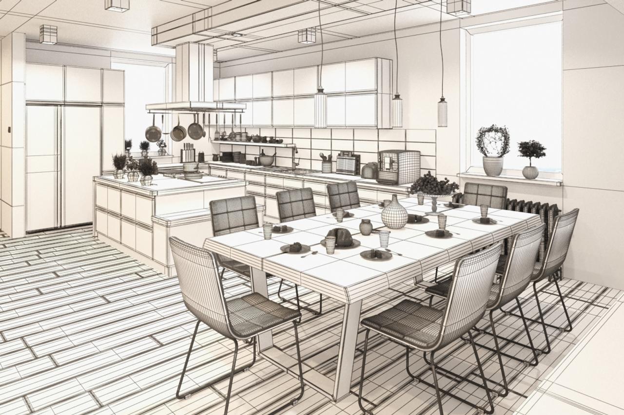 Kitchen 3D Interior Visualization